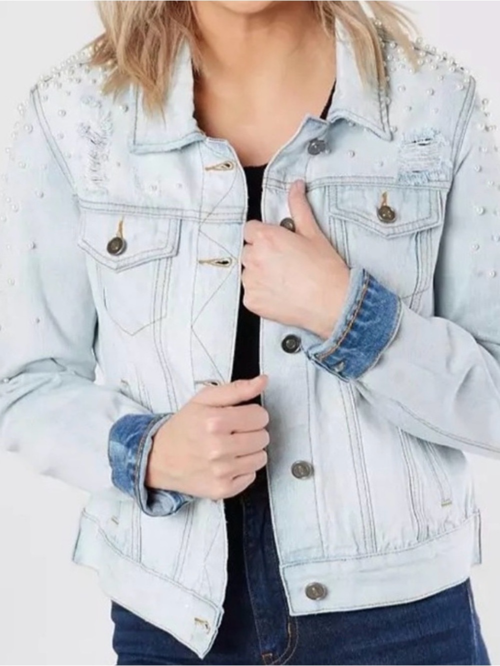 The Buckle / BKE /// Women’s Faux Distressed Jean Jacket - Size XL